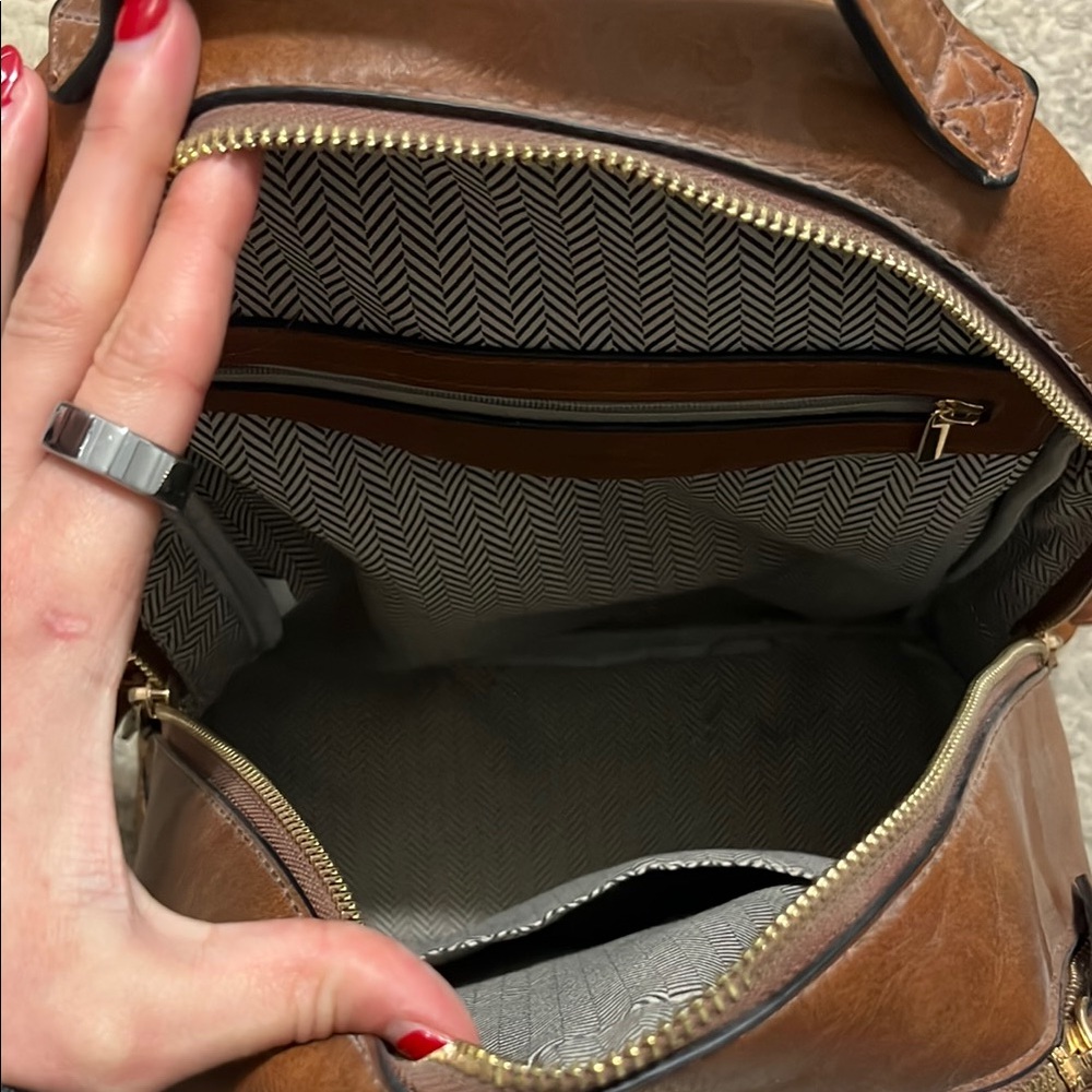 Brown Leather Backpack - image 3